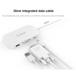 ORICO (TCV1) USB C HUB Type C กับ Multi USB 3.0 Type C HUB VGA Adapter Dock