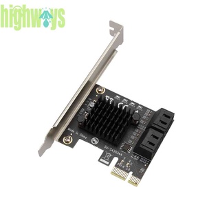 【พร้อมส่ง】อะแดปเตอร์การ์ดขยาย Sata PCIe 4 พอร์ต SATA III เป็น PCI Express 3.0 X1 [highways.th]