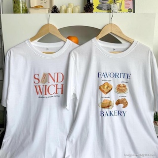 AY  MOST เสื้อยืด Oversize ลาย Favorite Bakery ผ้าคอตตอน บางเบา ใส่สบาย สกรีนคุณภาพ OVS HL oversize SML