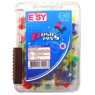 ESY PUSH PIN #E-407 หมุด หมุดปักเอนกประสงค์ กล่อง 100 ชิ้น