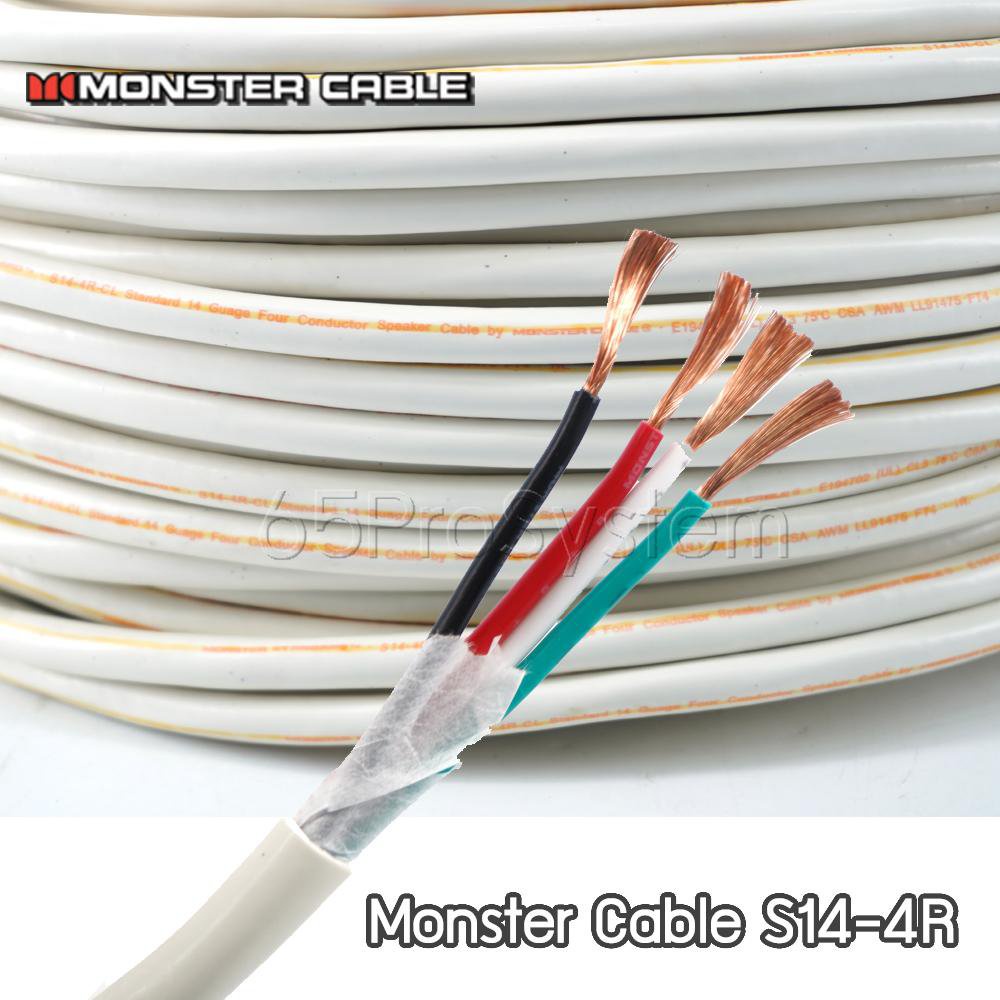 สายลำโพง 4 core Monster Cable S14-4R CL Monster Standard Four Conductor Dual Channel UL CL3 Rated Speaker Cable 14 Gauge