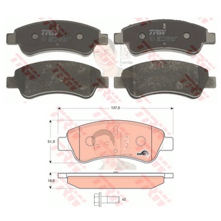 GDB1463 ผ้าเบรค-หน้า(TRW) (เนื้อผ้า COTEC) PEUGEOT 206 CC (4 ประตู)