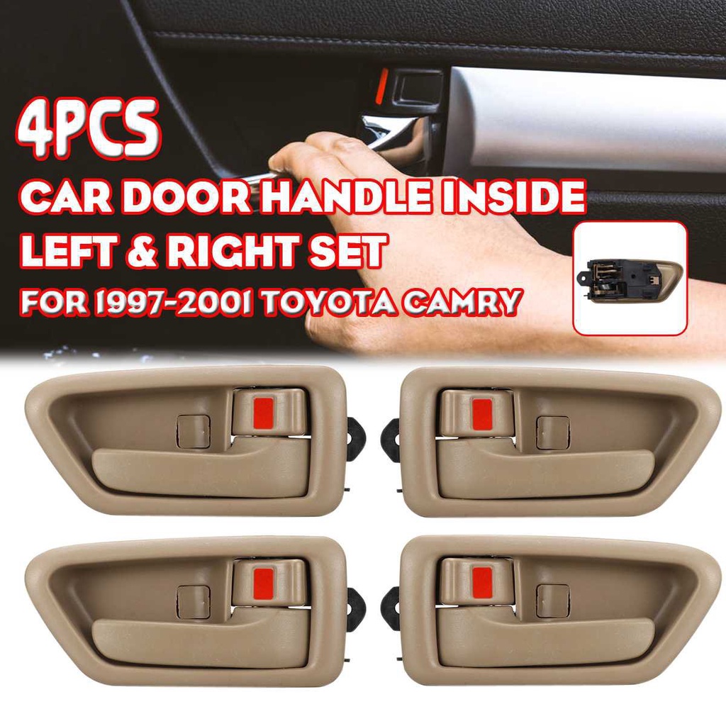 4pcs interior inner inside door handle abs beige for toyota camry 1997
