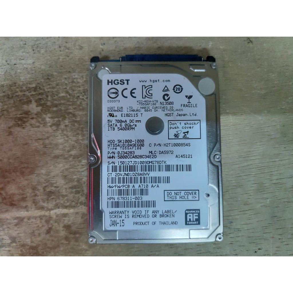 1TB HGST SATA Laptop HDD Hard Disk Internal Netbook Notebook