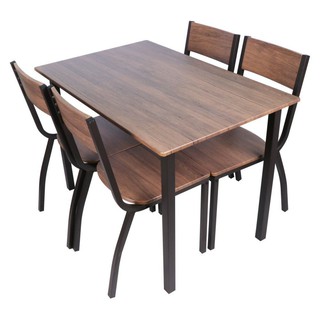 Dining table set DINING SET FURDINI HARVEY LY-N0755 BROWN Dining room furniture Home &amp; Furniture ชุดโต๊ะทานข้าว ชุดโต๊ะอ