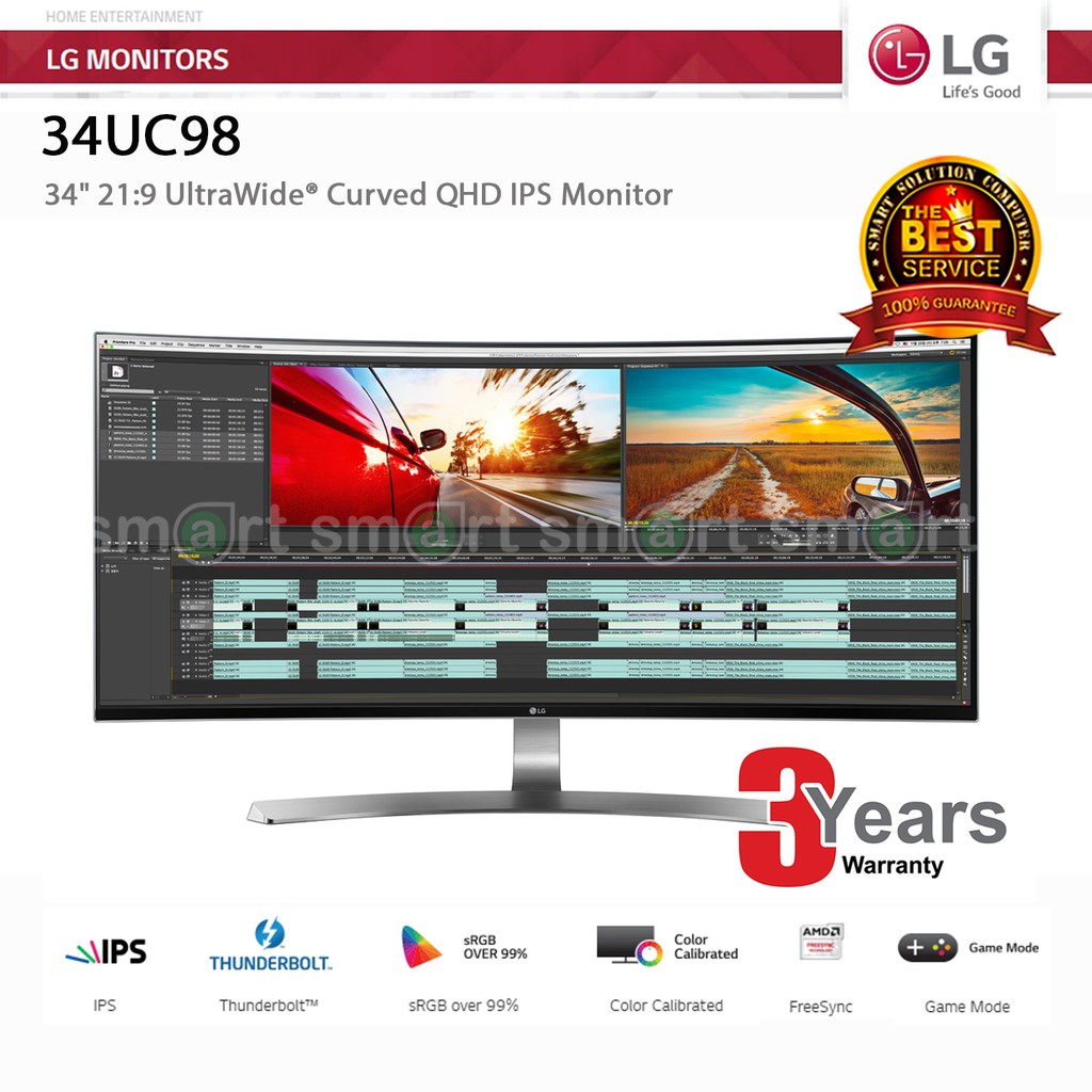 LG 34UC98-W 34" Curved UltraWide QHD IPS Monitor