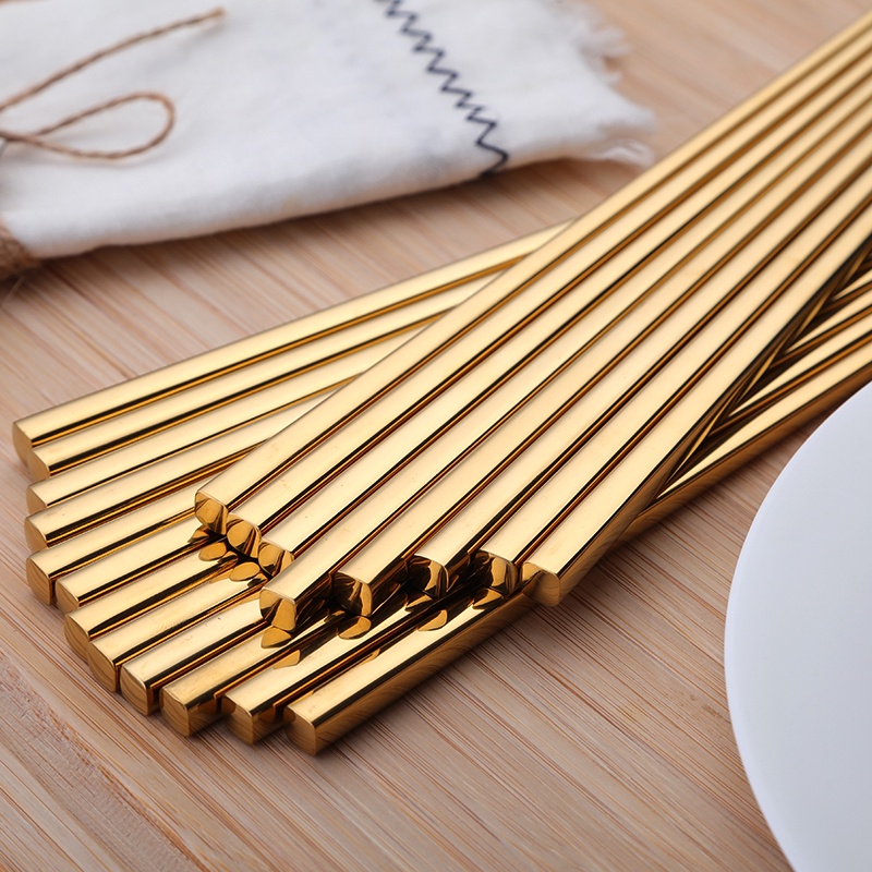 PP: ตะเกียบสแตนเลส สีทอง  สแตนเลส 304 ความยาว 20.5  ซม. 1 คู่ - รูปที่ 3