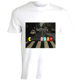 เสื้อยืดผ้าฝ้าย 100% พิมพ์ลาย pac man abbey road ghost crossing สําหรับบุรุษ