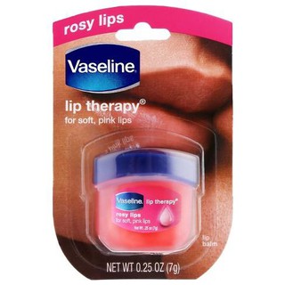 Vaseline Lip Therapy 0.25 oz. Lip Balm Jar in Rosy Lips วาสลีนลิปบาล์ม โรซี่พิงค์ (USA Imported) 7ml.