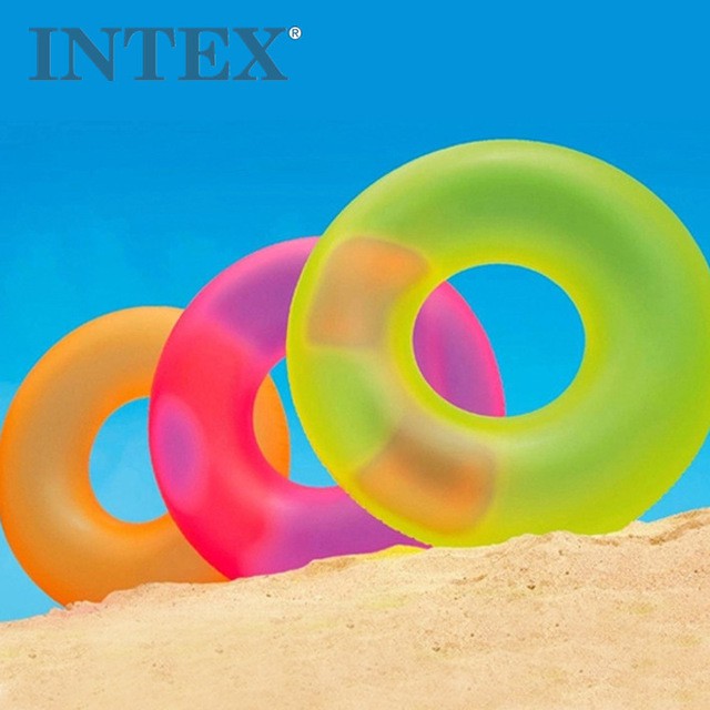 sale INTEX ห่วงยาง ห่วงยางเป่าลม ห่วงยางนีออนฟรอสท์ Neon Frost Tubes คละสี รุ่น 59262