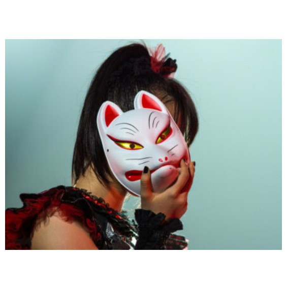 🔥ส่งไว🔥หน้ากากสุนัขจิ้งจอกญี่ปุ่นสไตล์ BABYMETAL 🦊 คอสเพลย์ปีศาจจิ้งจอก Fox Mask Japanese Cosplay