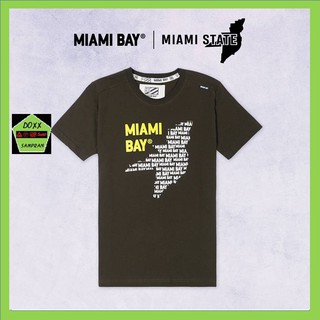 Miami Bay เสื้อคอกลม ชาย รุ่น State สีเขียวขี้ม้า