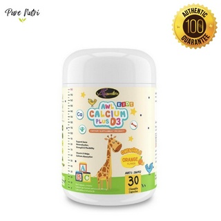 Auswelllife AWL Calcium Plus D3 แคลเซียมแบบเคี้ยว รสส้ม แคลเซียมสำหรับเด็ก ออสเวลไลฟ์ 30 เม็ด