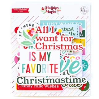 PinkFresh Cardstock Die-Cuts Title, Holiday Magic