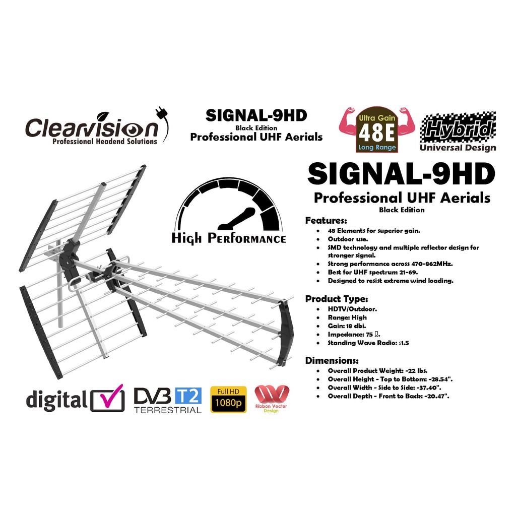 เสาอากาศทีวีดิจิตอล Clearvision รุ่น SIGNAL-9HD