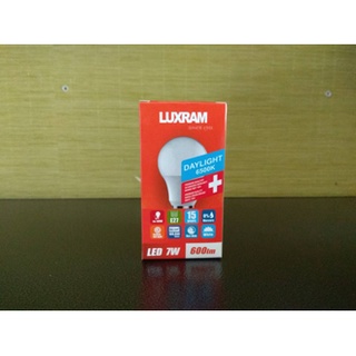 LUXRAM หลอดไฟ LED ขั้วเกลียว E27 หลอด Bulb ขนาด 7W 220V ไฟบ้าน แสงเดย์ และ แสงวอร์ม ทรง A60 มี มอก.