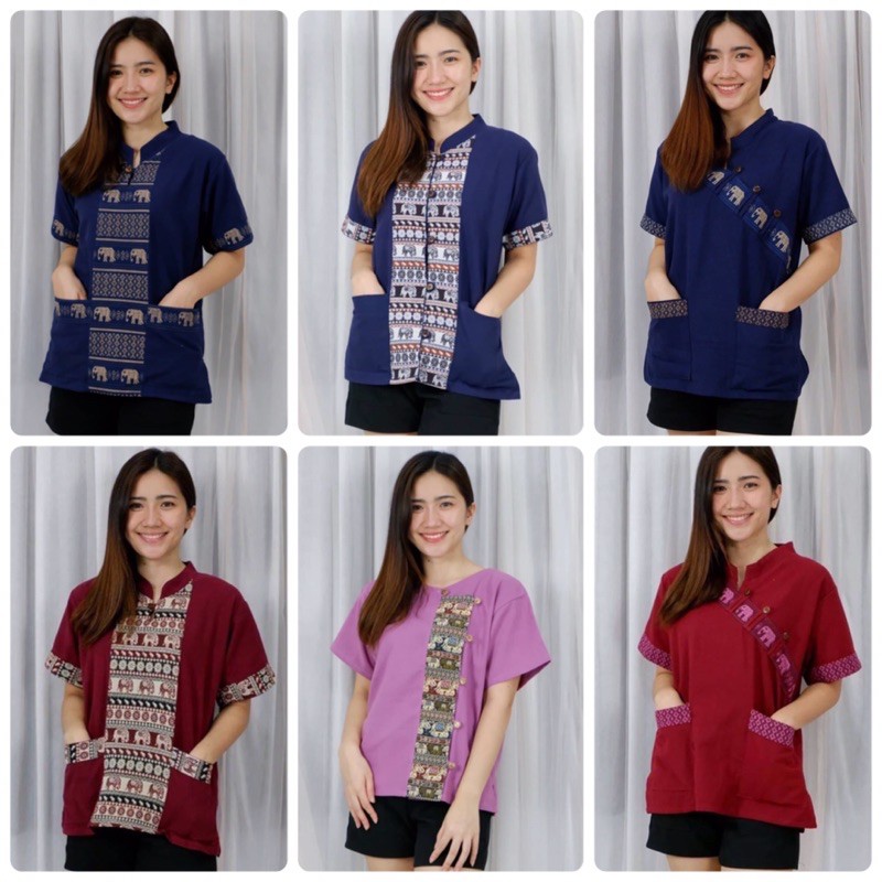 เสื้อพื้นเมือง ผ้าไทย มีหลายลายให้เลือกเลยค่า