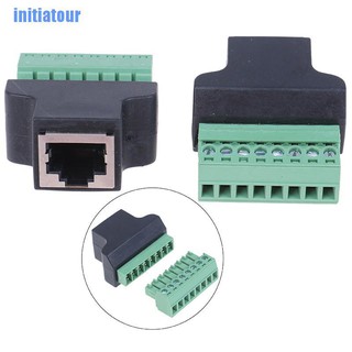 Initiatour อะแดปเตอร์เชื่อมต่อ Rj45 เป็นสกรูเทอร์มินัล Rj 45 ตัวเมีย เป็น 8 Pin สําหรับกล้องวงจรปิด Dvr