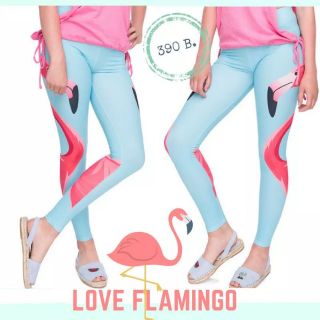 เลกกิ้ง ลายนกฟรามิงโก้ flamingo leggings