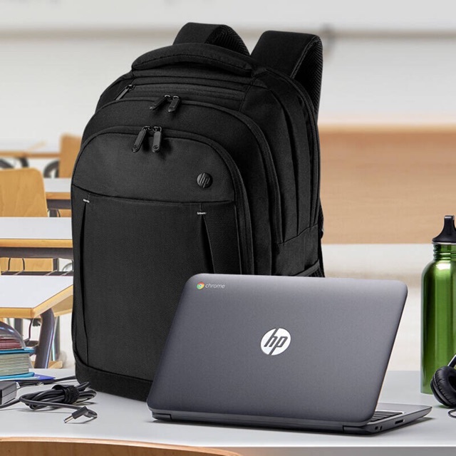 HP กระเป๋าแล็ปท็อป กระเป๋าเป้ กระเป๋าโน๊ตบุ๊คของแท้ สีดำ