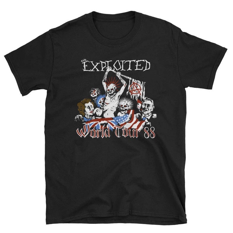 The Exploited Tour 88 เสื้อ, Discharge T เสื้อผู้ชายเสื้อยืด Unisex