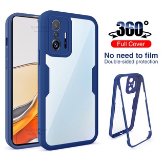 เคสซิลิโคนนิ่ม แบบใส 360 องศา กันกระแทก สําหรับ Xiaomi Mi 11T 12X 12 Pro Mi11T Mi12 Xiomi 11T