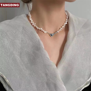 【COD Tangding】สร้อยคอโซ่ ประดับไข่มุกเทียม หรูหรา สไตล์ฝรั่งเศส สําหรับผู้หญิง