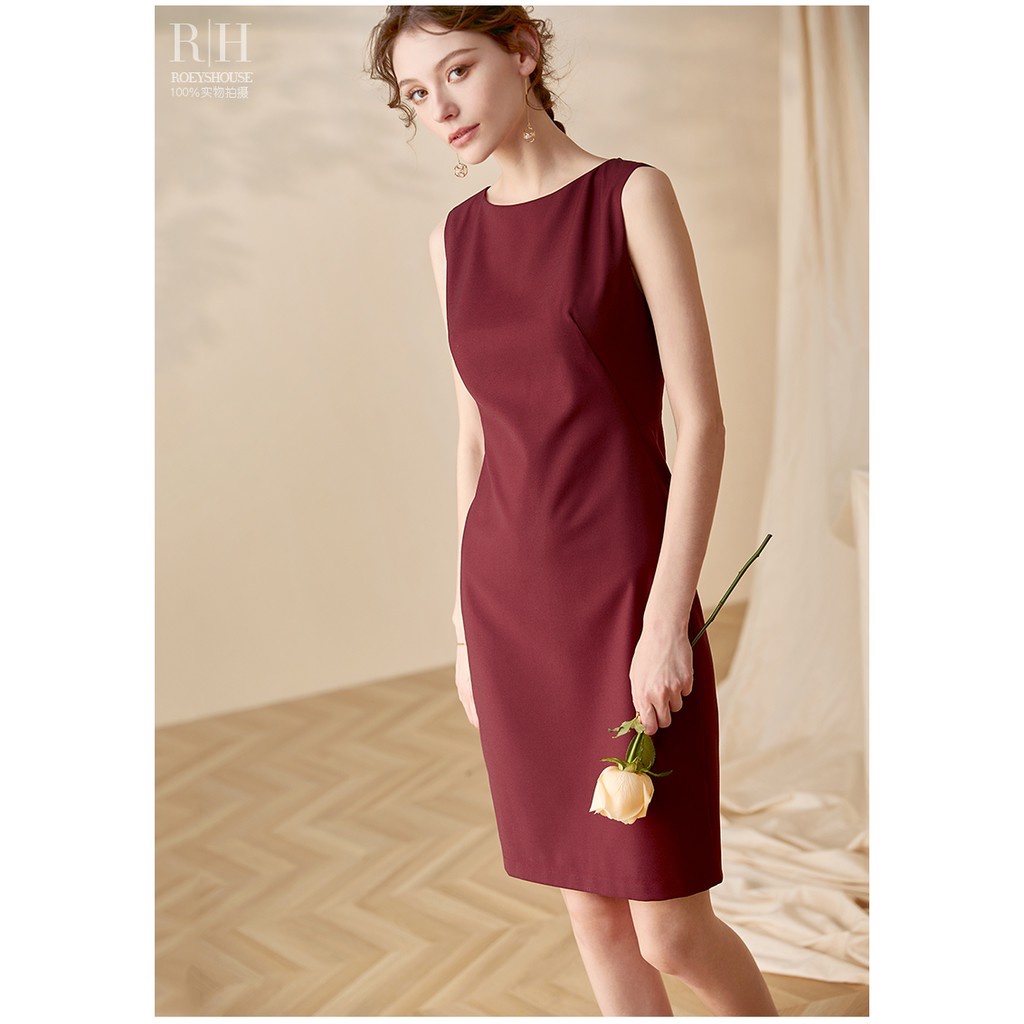Simple LUXURY BOAT NECK DRESS, ง่ายต่อการจับคู่, สุดยอดที่สวยงามใน MANY COLORS
