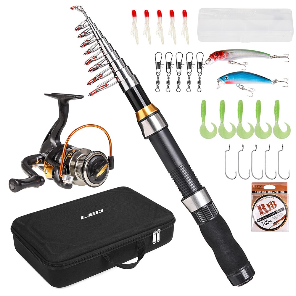 READY STOCK】☆Portable Fishing Rod and Reel Combo Telescopic Fishing Rod
