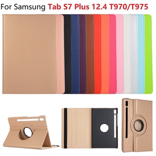 Samsung Galaxy Tab S7 Plus Case 12.4 SM-T970 SM-T975 T970 Rotation Leather Tablet for Fundas Samsung Tab S7 Plus Case 12.4