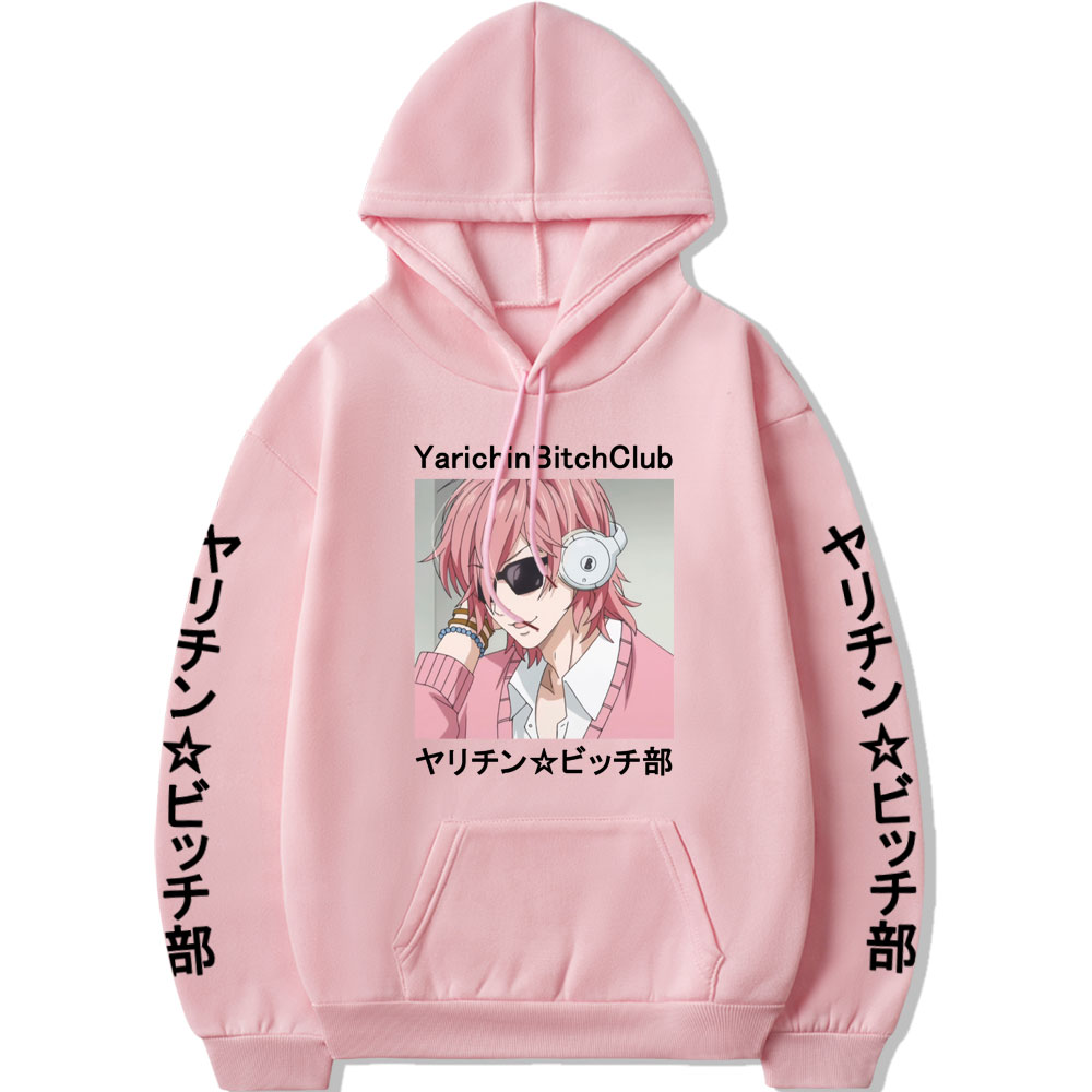 Anime Yarichin Club Ayato Yuri Kawaii Hoodies Pink Anime Hoodie Harajuku Sweatshirt