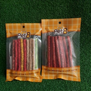 ขนมสุนัข Pet8 munchy หนังบดแท่งกลม 5" สำหรับสุนัข