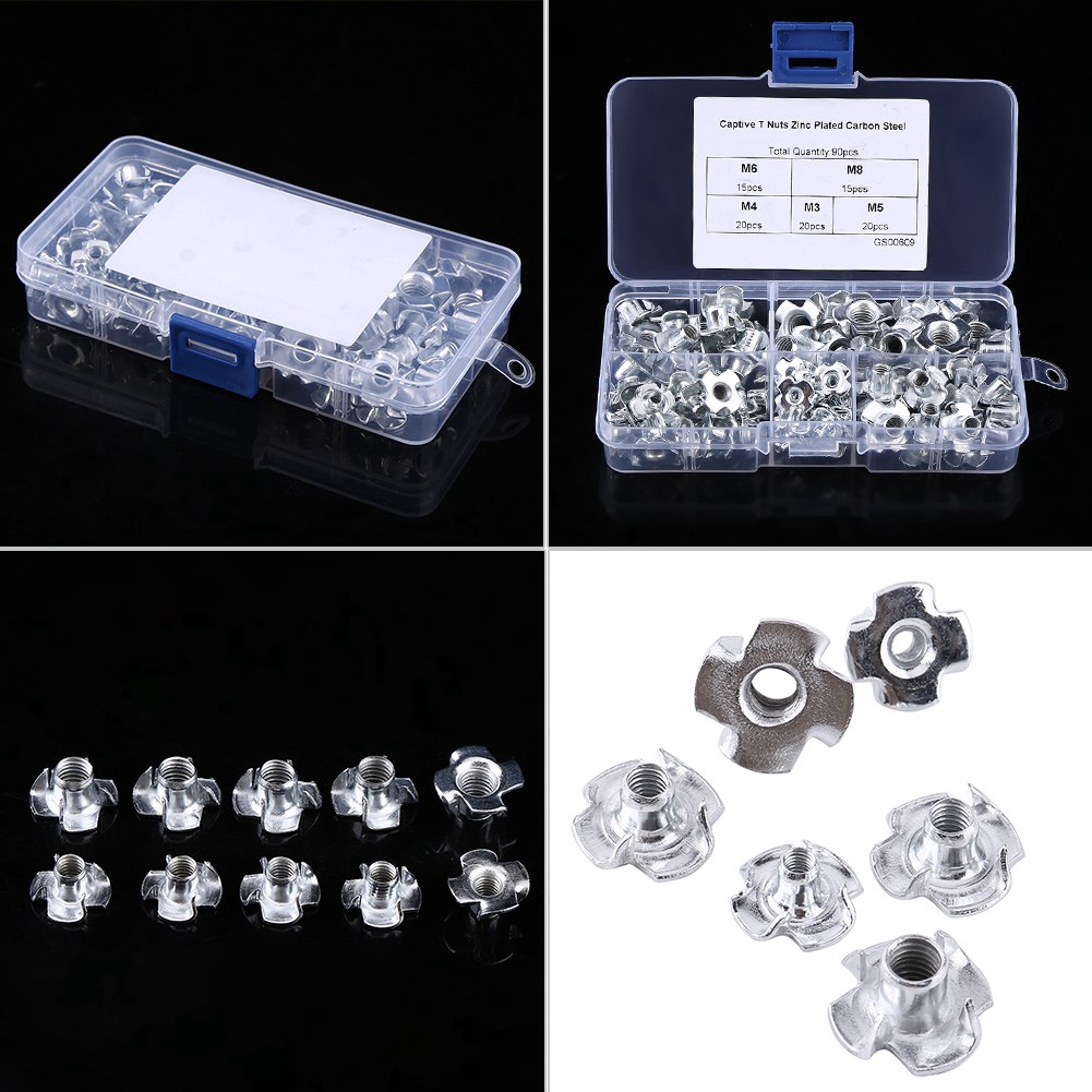 Carbon Steel M3/M4/M5/M6/M8 Four Pronged T Nuts Blind Inserts Nut for