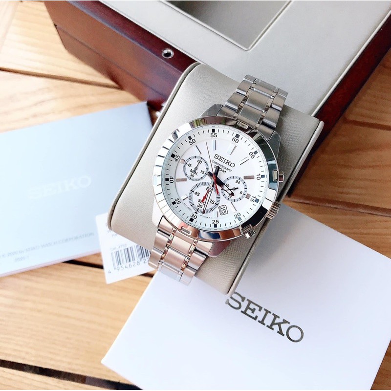 นาฬิกา Seiko Neo Sports Chronograph White Dial Men's Watch ประกันศูนย์ไทย 1 ปี