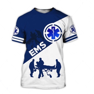 2021Ems 3D เสื้อยืดลําลองสําหรับผู้ชายแขนสั้นคอกลมพิมพ์ลาย 3D Sublimated Size S-5Xl