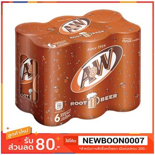 น้ำอัดลม รูทเบียร์ เอแอนด์ดับบลิว ขนาด 325ml/กระป๋อง แพ็คละ6กระป๋อง+++A&amp;W Can 325ml/can+++