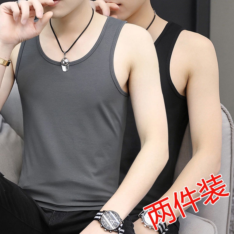 ﹊FGN1/2 T-in Two's vest tight movement within a man Threeless rendFGN1/2 Pieces men's Sports Inner wear sleeveless Bot