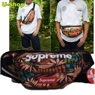 กระเป๋าสะพายข้างและคาดเอวสกรีน supreme//US012ลายใบไม้