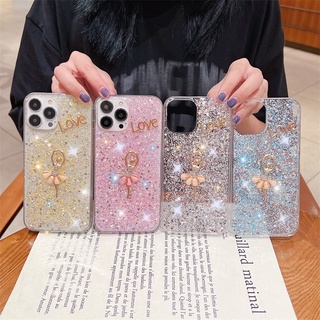 พร้อมส่ง เคสโทรศัพท์ซิลิโคน TPU แบบนิ่ม ลายเด็กผู้หญิงบัลเล่ต์ ประดับเลื่อม สําหรับ OPPO Reno10 Pro+ Reno 10 Pro Plus 5G A78 A58 A98 A17 A17K 4G