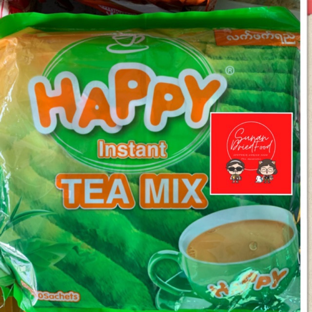 ชาHappy ชาแฮปปี้ ชาพม่า ชาห่อเขียว 1ห่อบรรจุ30ห่อเล็ก