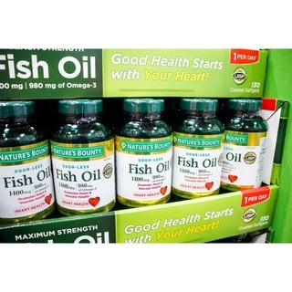 Nature’s Bounty Fish Oil 1400 mg 130 เม็ด Exp.01/28 ฟิชออย (อ่านรายละเอียดก่อนสั่ง)