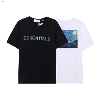 ESSENTIALS ผู้ชายและผู้หญิงแฟชั่นลำลองเสื้อยืดแขนสั้น