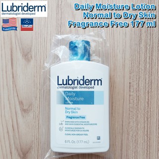 Lubriderm® Daily Moisture Lotion Normal to Dry Skin Fragrance Free 177 ml ลูบริเดิร์ม โลชั่น สำหรับผิวธรรมดา-แห้งกร้าน