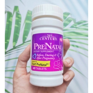 วิตามินเตรียมตั้งครรภ์ ระหว่างตั้งครรภ์ Prenatal 60 Tablets (21st Century®) วิตามินรวม13 ชนิด