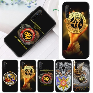 เคสโทรศัพท์มือถือ ซิลิโคนนุ่ม ลายโลโก้ Alpha Kappa Rho Acro Fraternity สีดํา สําหรับ Realme C2 C3 C11 C12 C15 C17