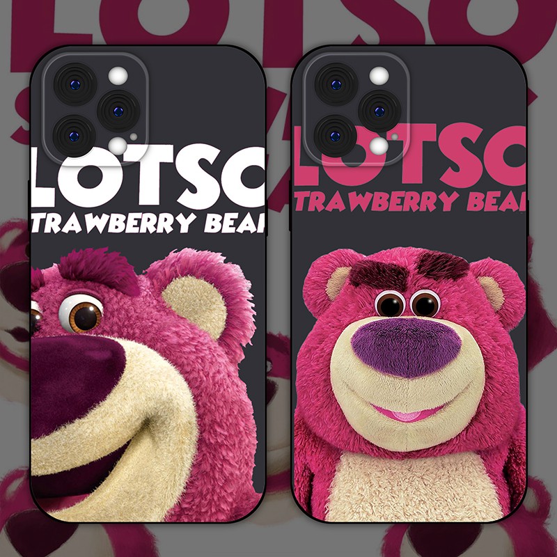 Strawberry Bear Lotso เคส iphone 12 เคสไอโฟน7plus เคสซิลิโคน iphone 11 7 8 IPhone 6 6Splus case IPhone X XR XS