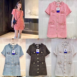 Hello Shop : Mini Dress ผ้าทวิตกระดุมหน้าใช้งานได้จริง