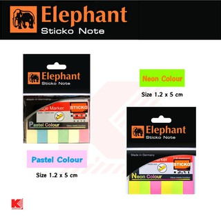 Elephant กระดาษโน้ต ตราช้าง : อินเด็กซ์กระดาษ พาสเทล และ สีสะท้อนแสง  12x50mm  จำนวน 1 ชิ้น