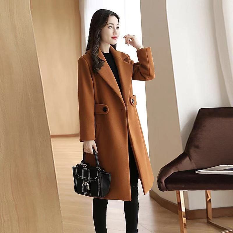 pretty20222022 Plus Size Autumn Winter Women coat Mid Thigh Jacket Slim