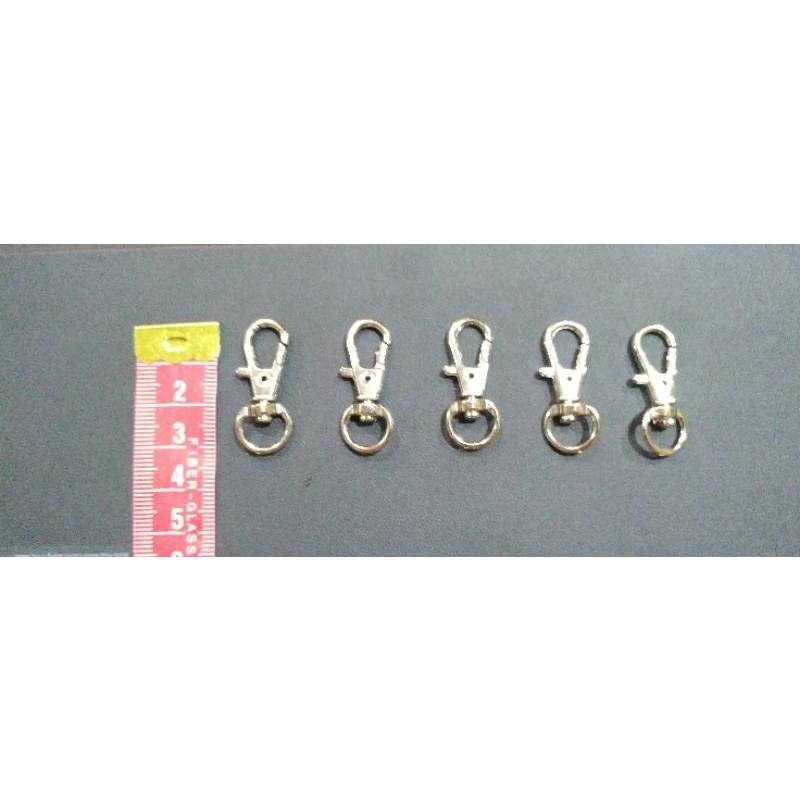 ห่วงตะขอก้ามปู สีนิเกิ้ล(5ชิ้น) ขนาดยาว 3.2cm
